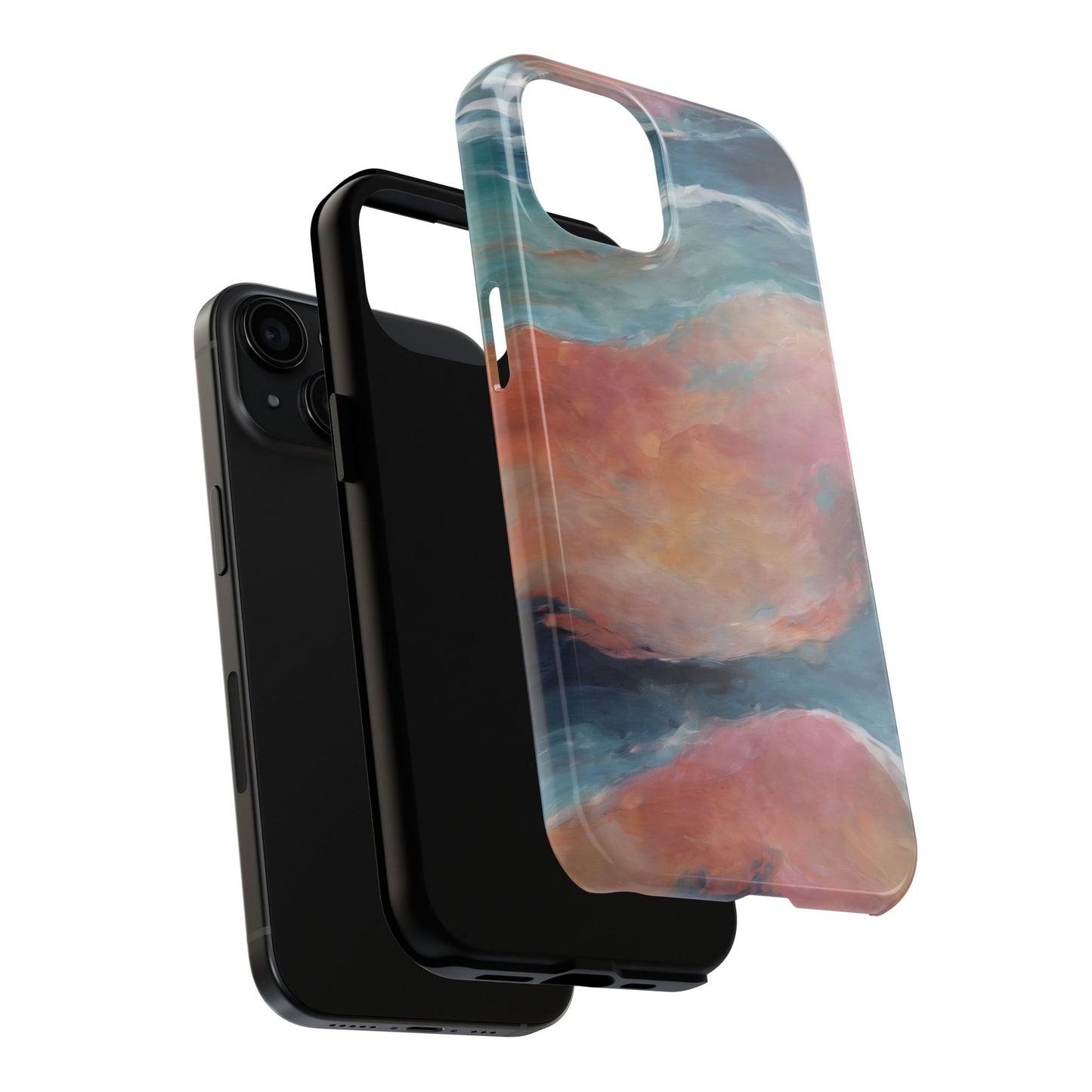 Artistic Painted Sea Tough Phone Case - Abstract Waves Design - for iPhone