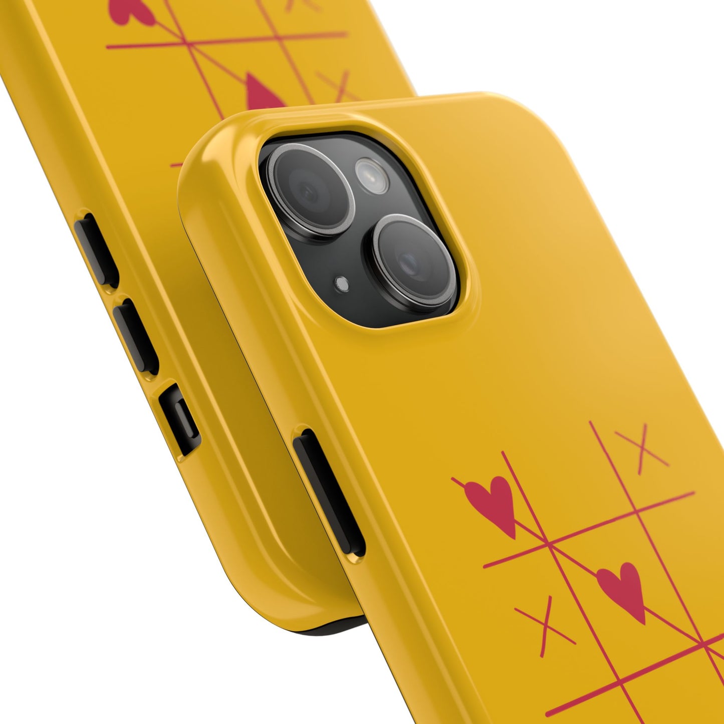 Heart Game Tough Phone Case - Fun Yellow Design for Gamers & Loved Ones - for iPhone