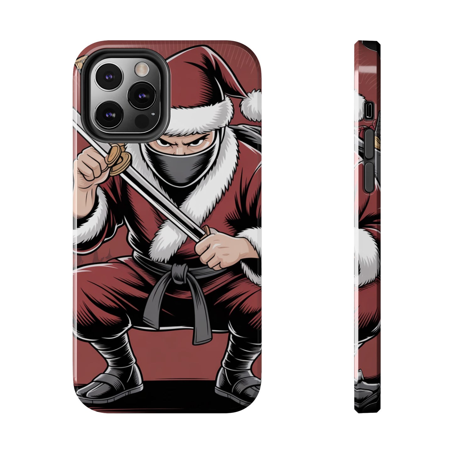 Ninja Santa Tough Phone Case | Durable Holiday Phone Cover for iPhone