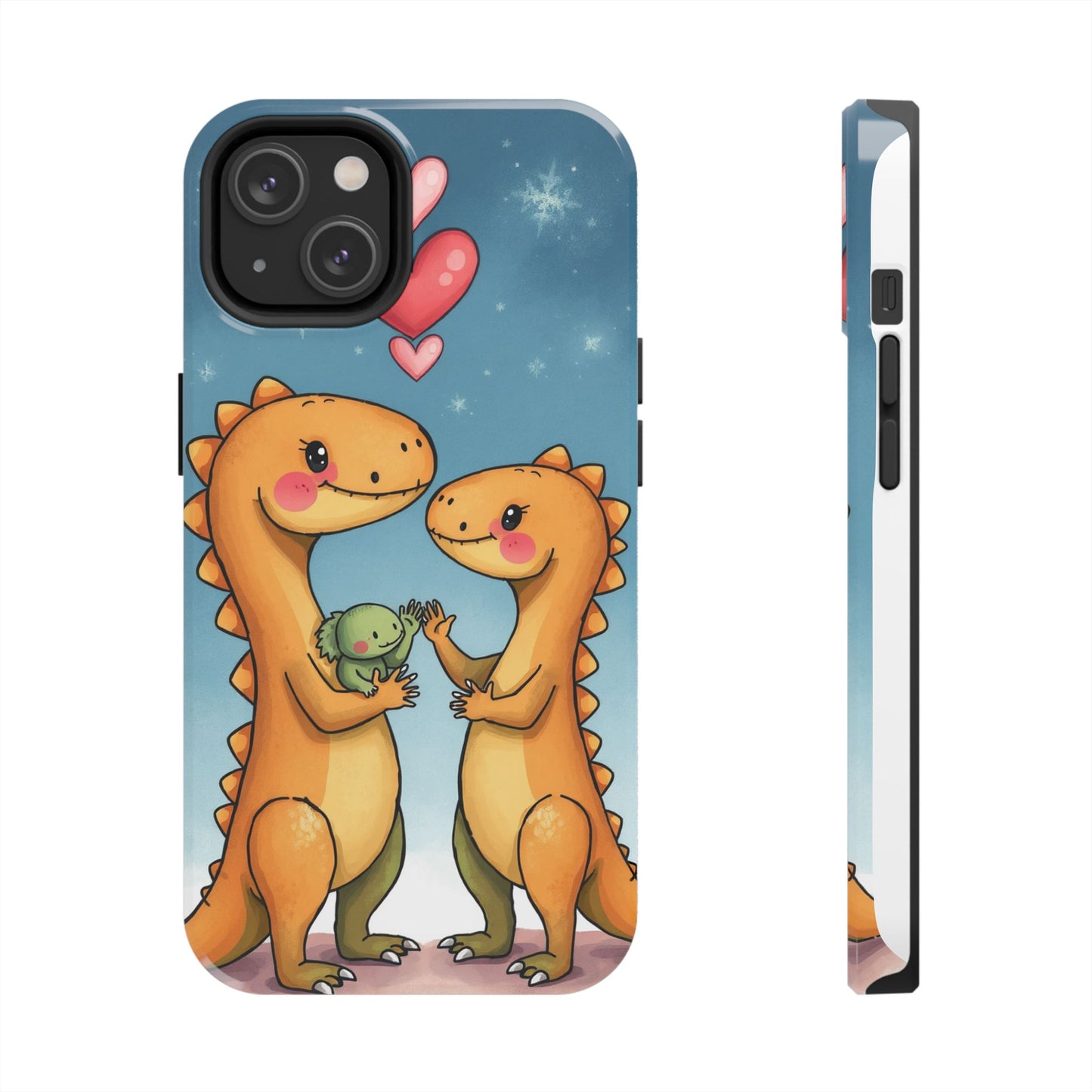 Dino Love Tough Phone Case - Cute & Durable Design for Kids & Parents