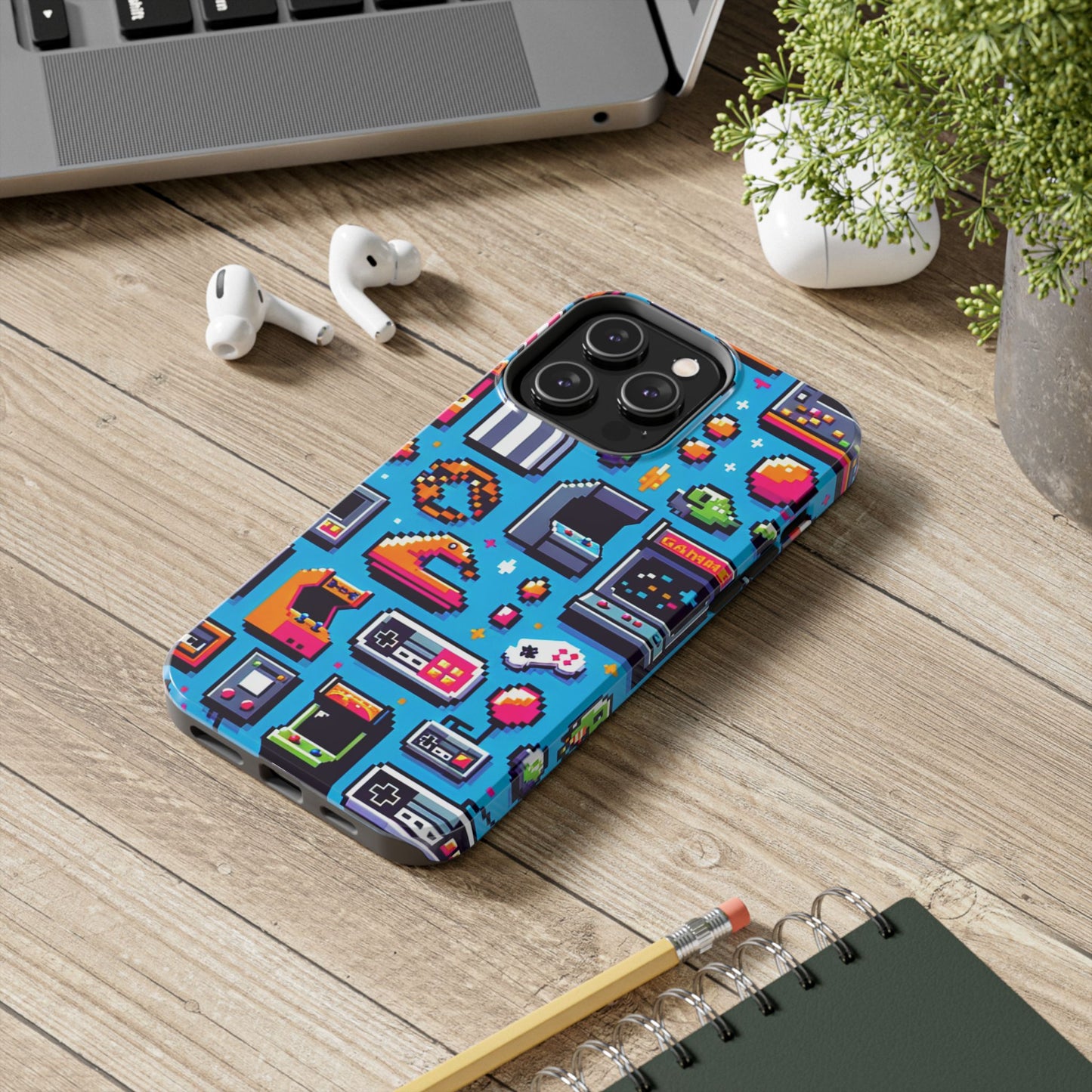 Retro Gaming Tough Phone Case - Pixel Art Design for Gamers - for iPhone