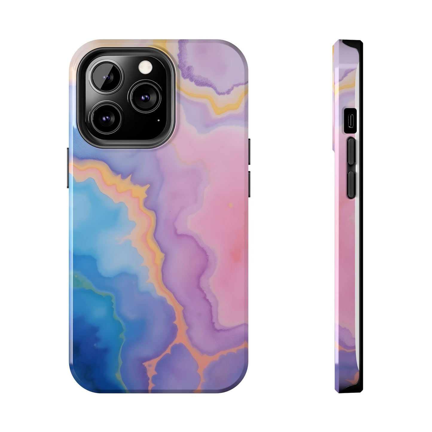 Watercolor Abstract Colors Tough Phone Case - Protective Cover for iPhone