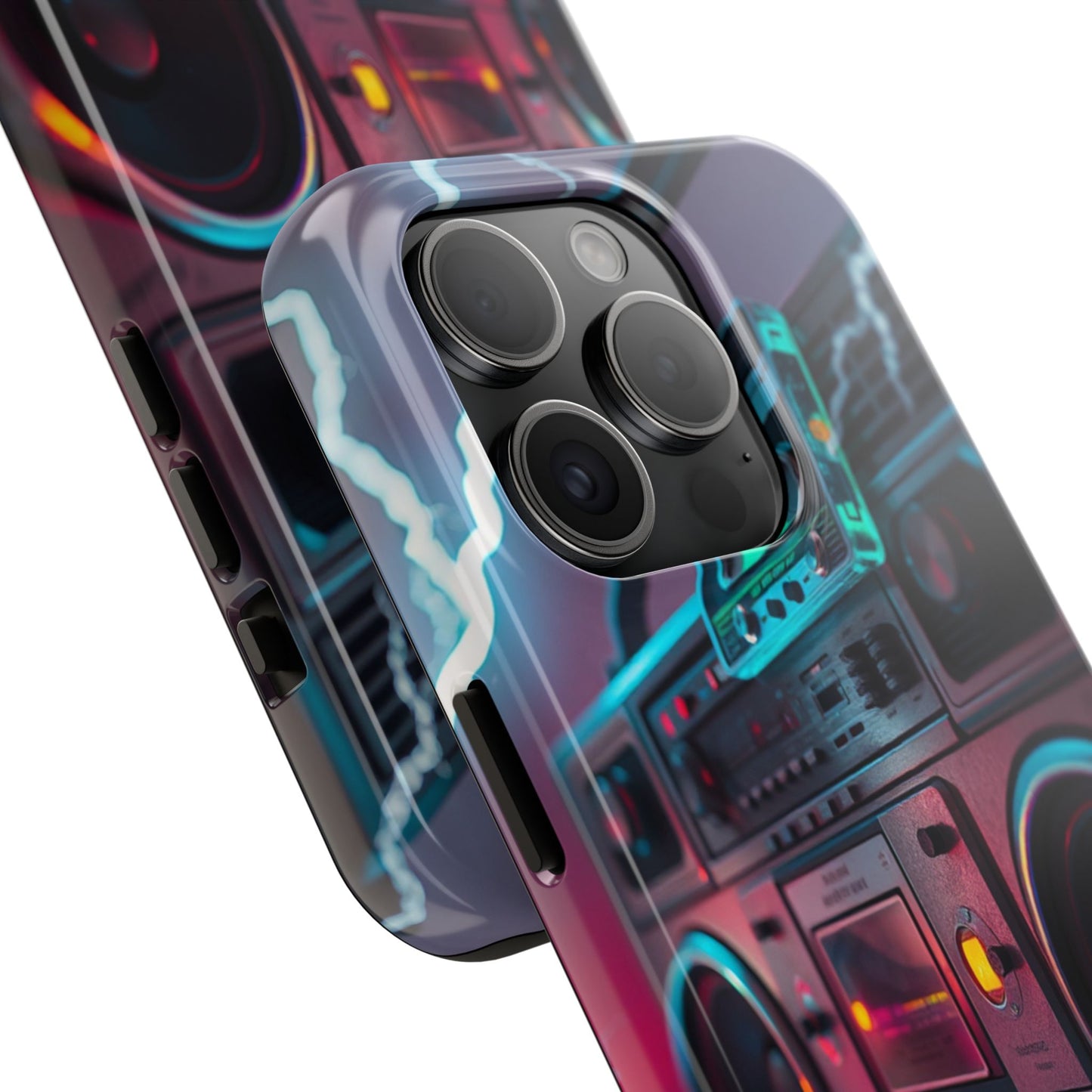 Retro Boombox Tough Phone Case – Vibrant Protection for Music Lovers