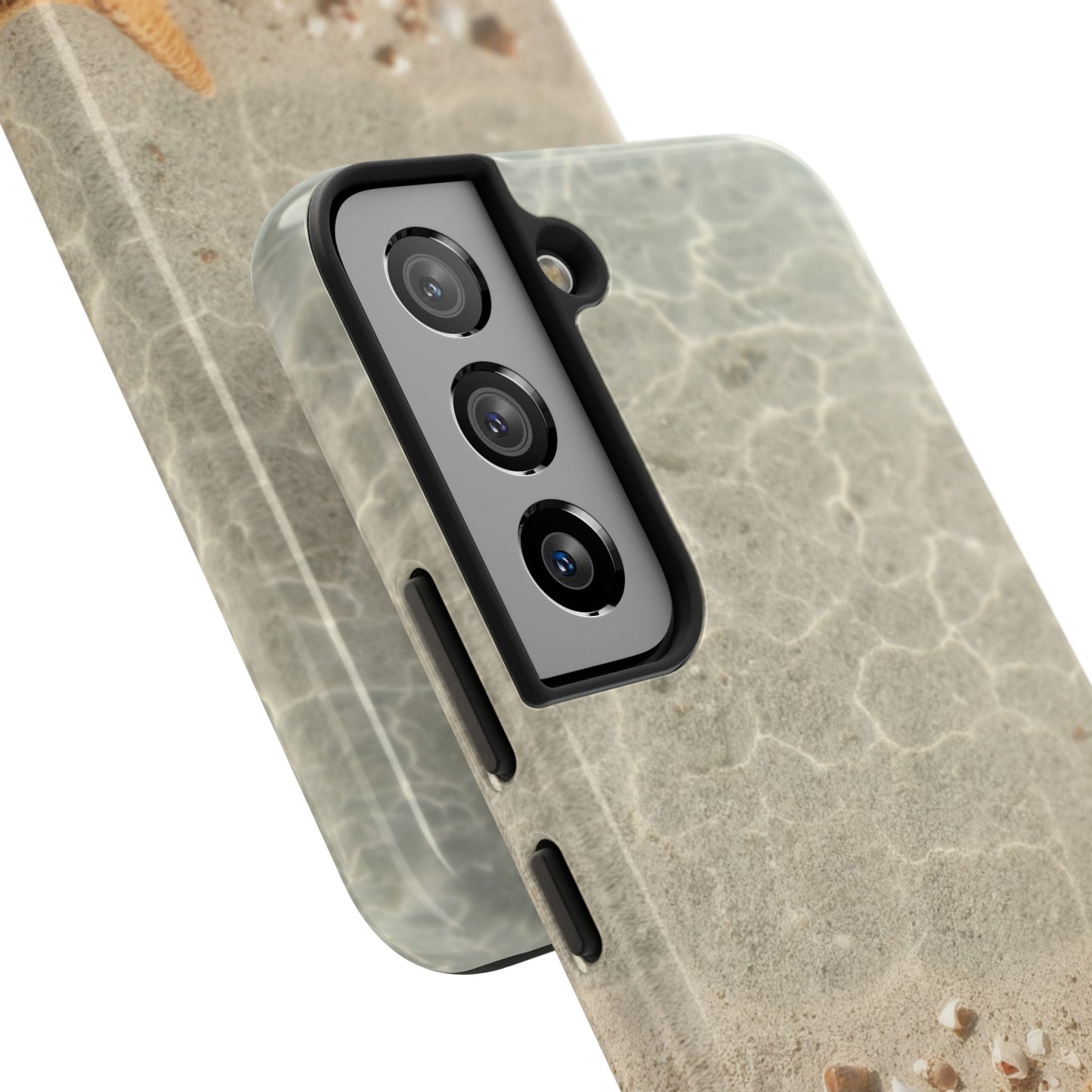 Beach-Inspired Tough Phone Case with Starfish and Seashell Design