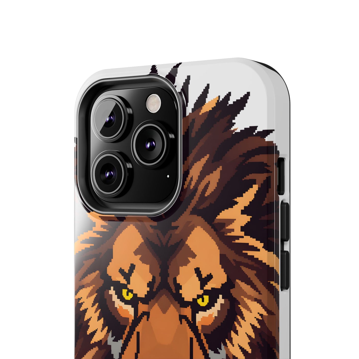 Fierce Pixelated Lion Tough Phone Case - Durable Design for Animal Lovers - for iPhone