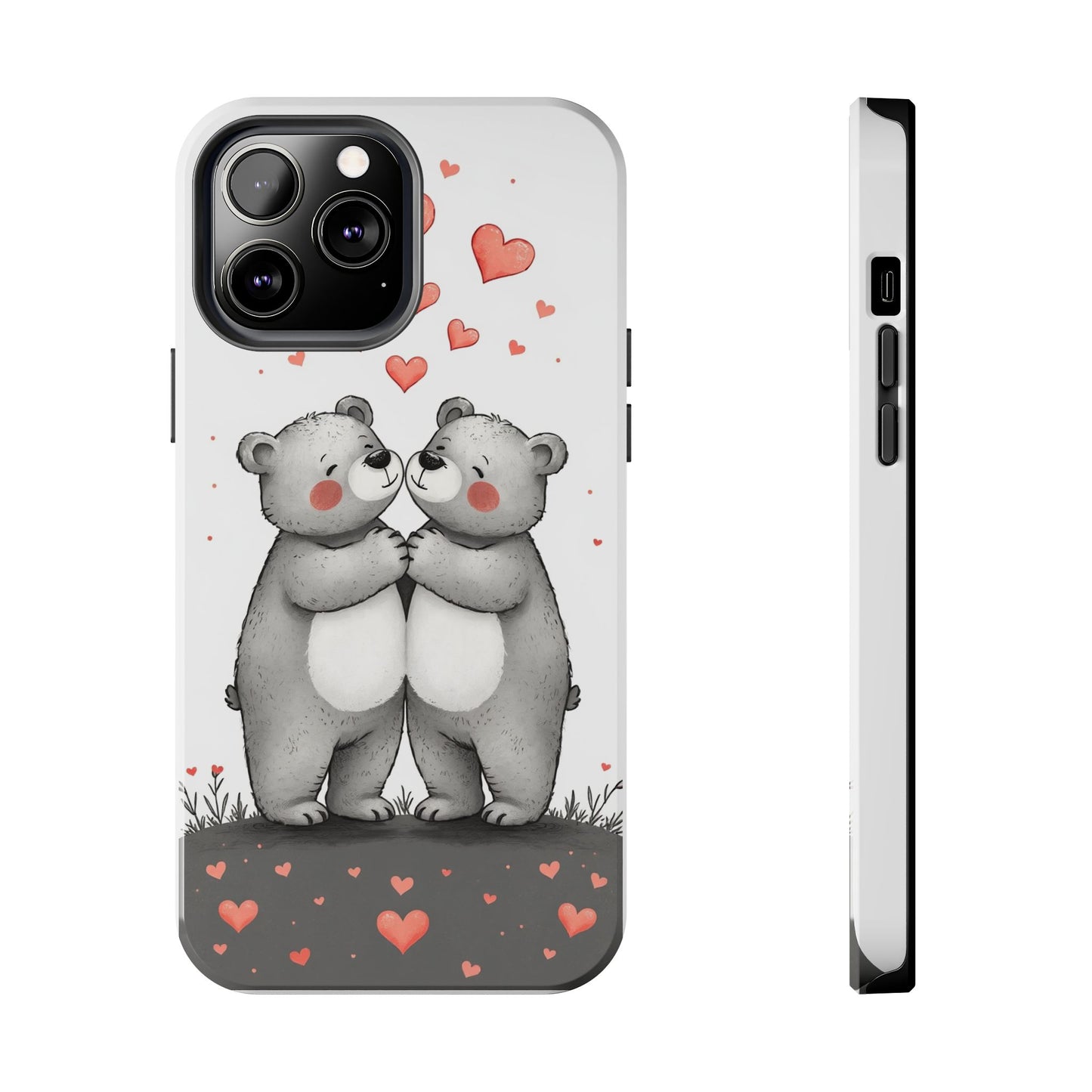 Cute Bear Love Tough Phone Case - Perfect for Valentine's Day & Couples