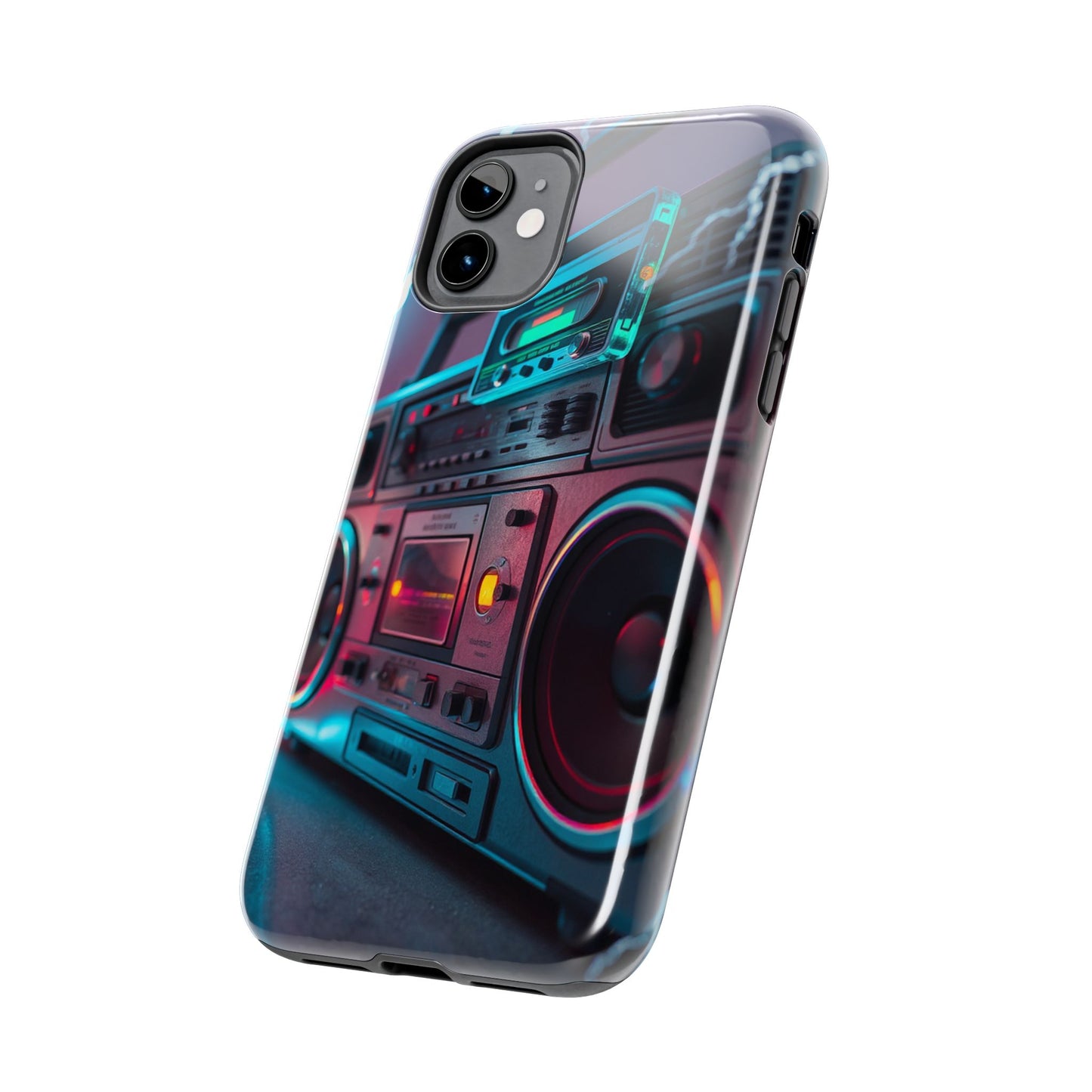 Retro Boombox Tough Phone Case – Vibrant Protection for Music Lovers