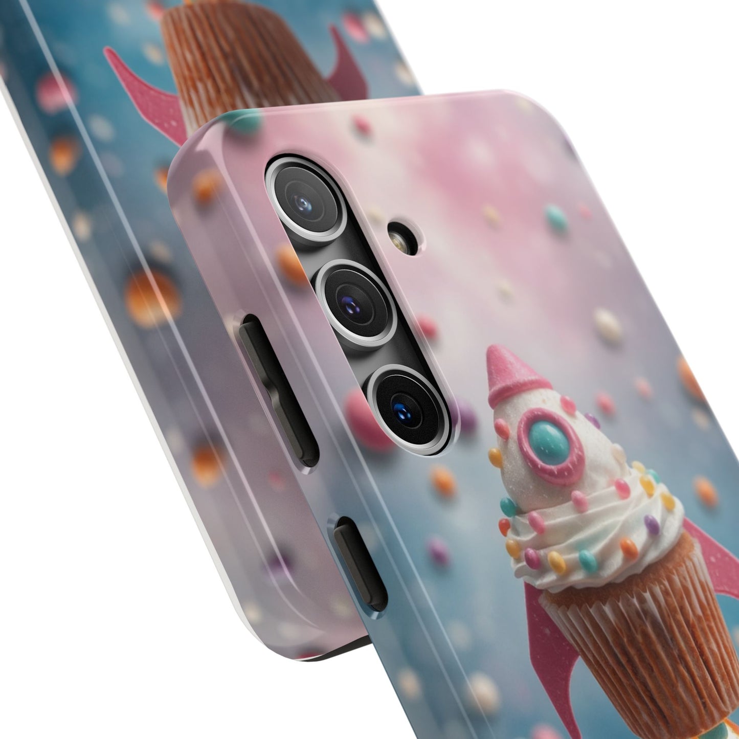 Whimsical Rocket Cupcake Phone Case - Fun Protective Case for Kids and Teens