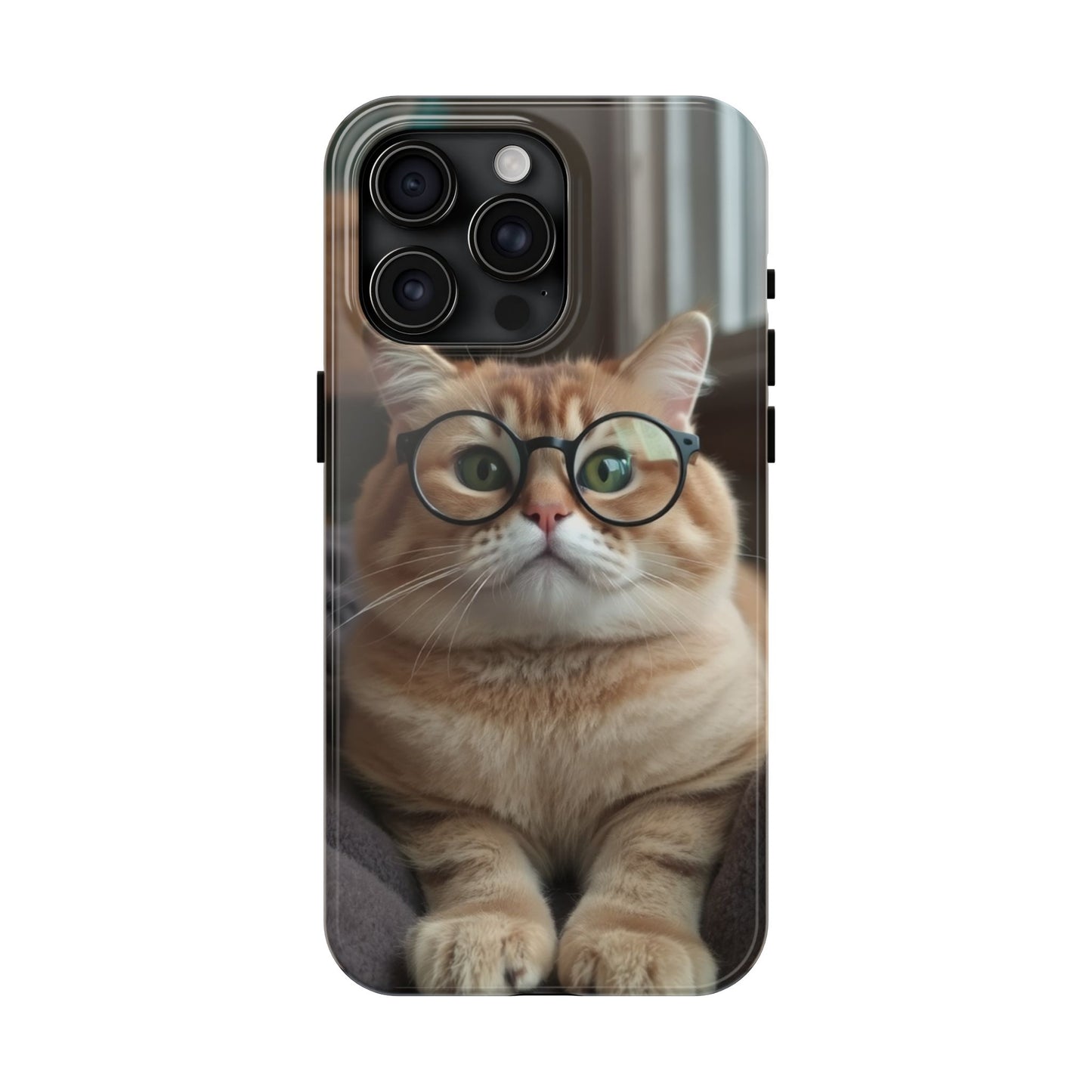 Cute Cat Glasses Tough Phone Case - Fun & Stylish Protection for Cat Lovers