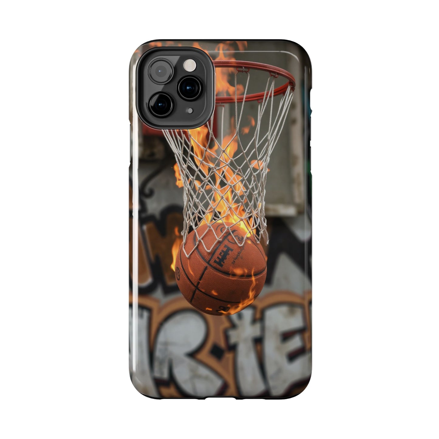 Fire Basketball Tough Phone Case - Durable Sporty Design for Athletes & Fans