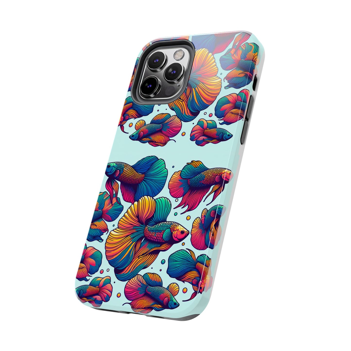 Colorful Fish Pattern Tough Phone Case - Aquatic Lovers - for iPhone