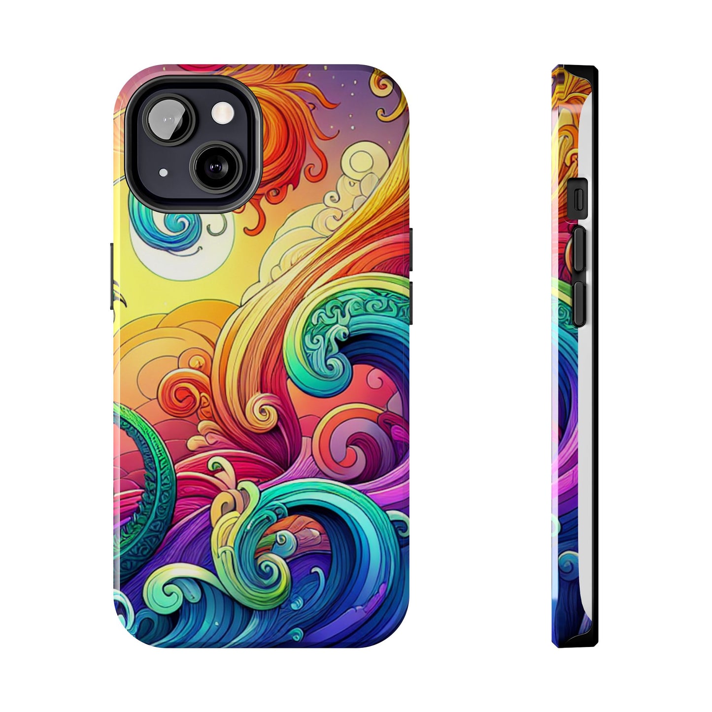 Fantasy Ocean Waves Tough Phone Case - Colorful Protective Cover - for iPhone
