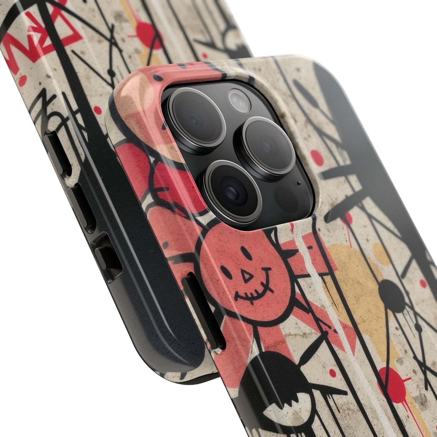 Artistic Tough Phone Case - Abstract Fun Grafitti Design for Protective Style - for iPhone