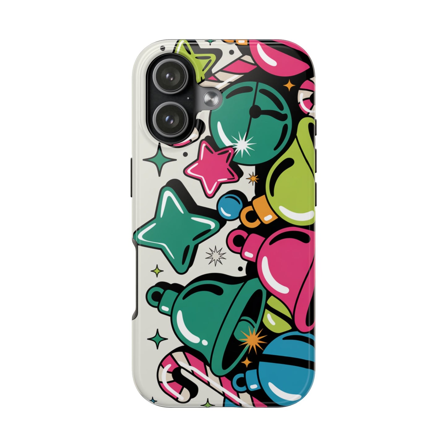 Retro 90's Colorful Bell Pattern Tough Phone Case for iPhones