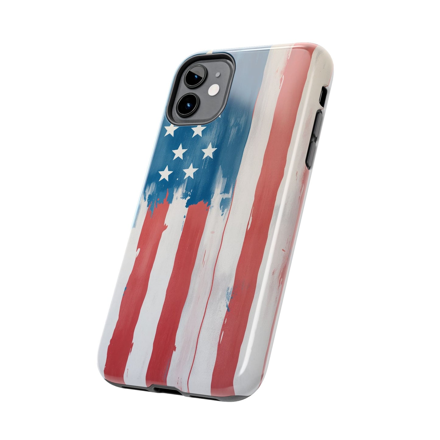 Patriotic Tough Phone Cases - Abstract USA Flag Design for Durable Protection - for iPhone