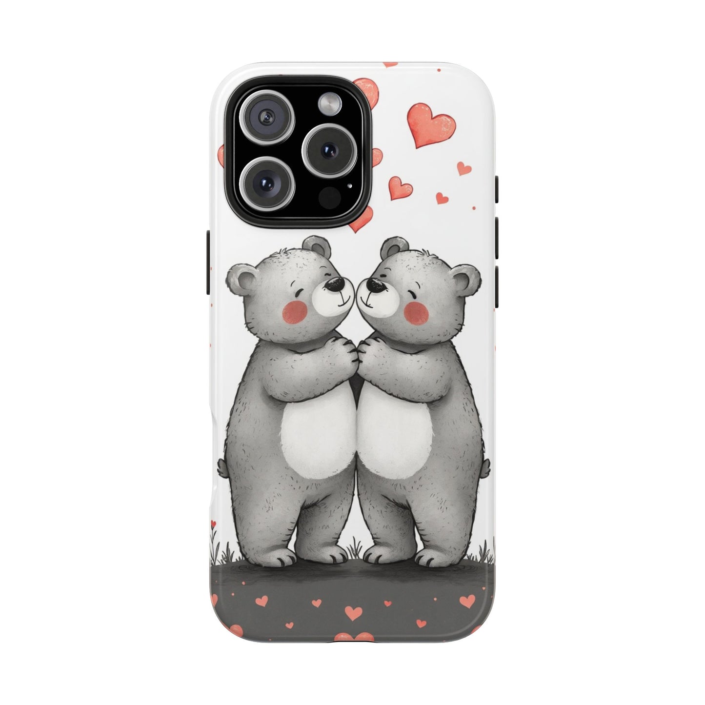 Cute Bear Love Tough Phone Case - Perfect for Valentine's Day & Couples