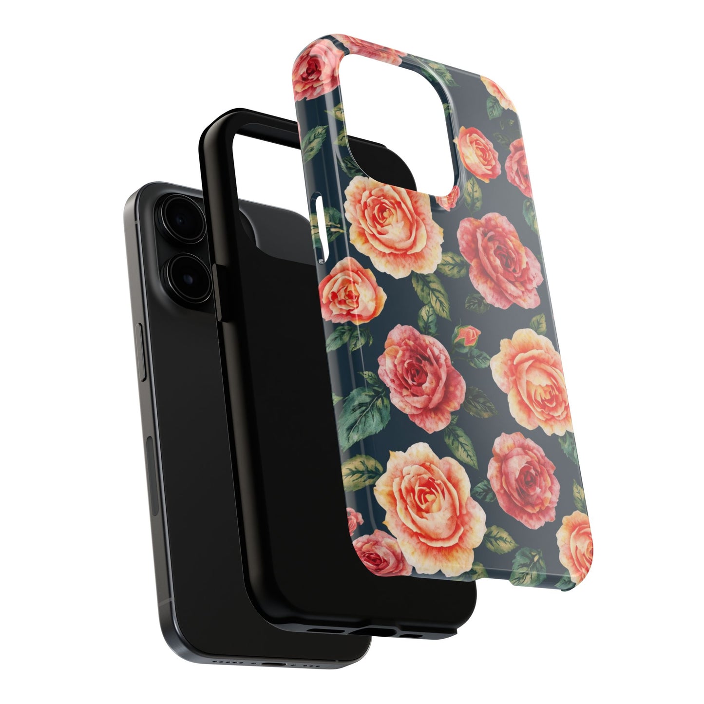 Floral Tough Phone Cases - Durable & Stylish New Age Rose Design - for iPhone