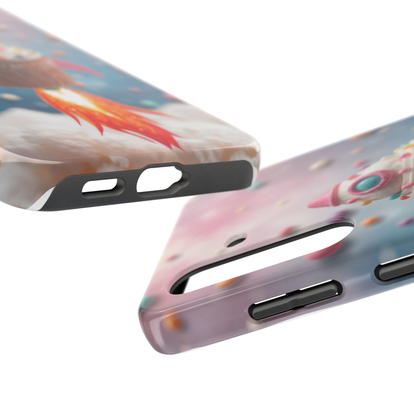 Whimsical Rocket Cupcake Phone Case - Fun Protective Case for Kids and Teens