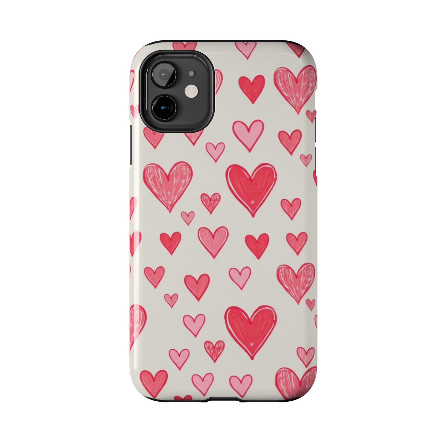 Heart Pattern Tough Phone Case - Cute and Stylish Protection