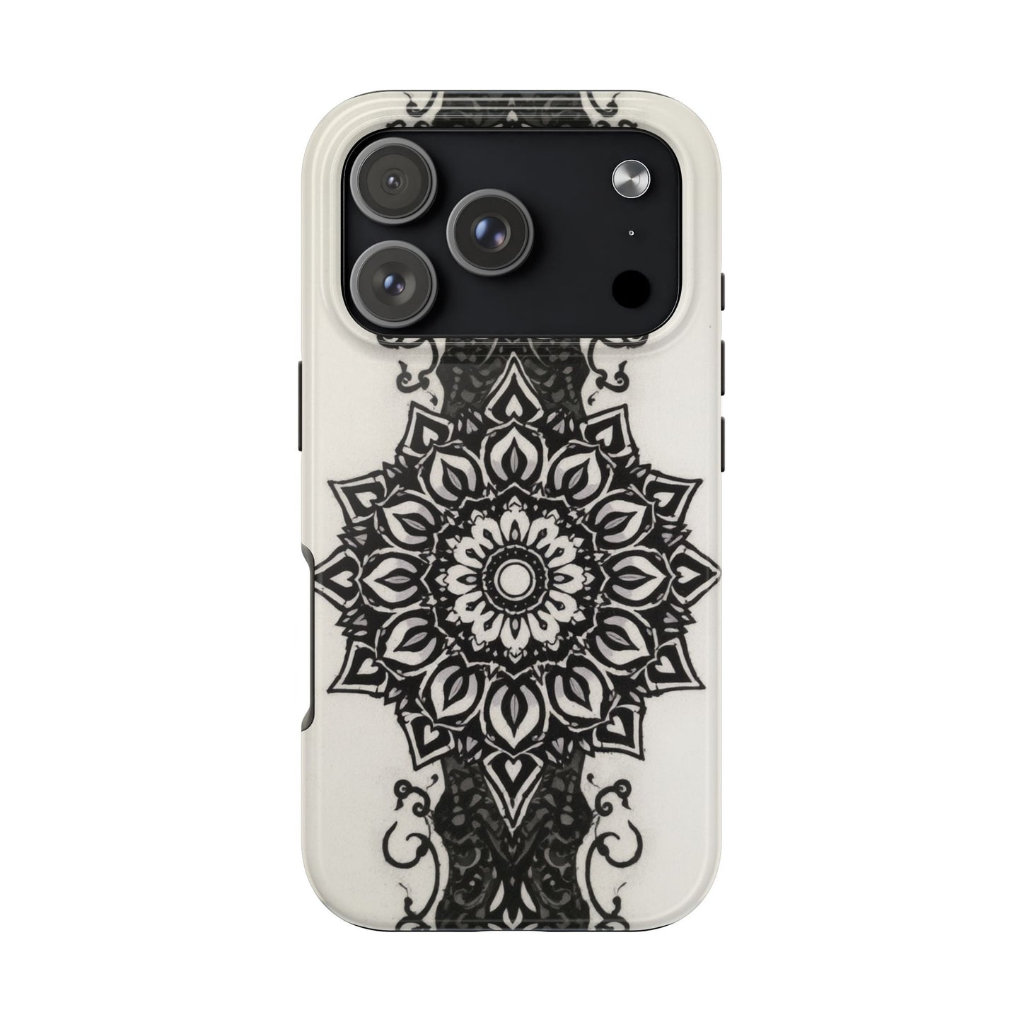Stylish Tough Phone Cases with Dark Mandala Design - Durable and Unique Protection - for iPhone