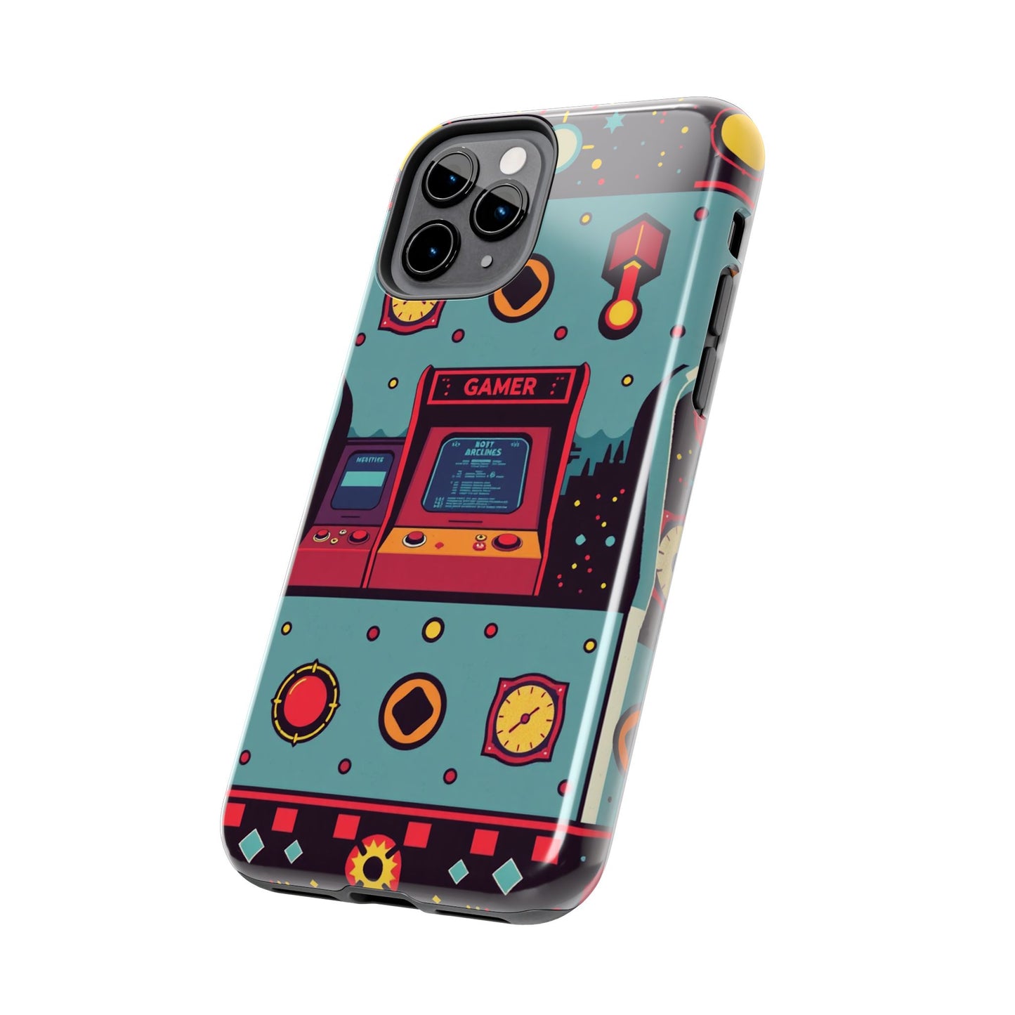 Retro Gamer Tough Phone Case - Vibrant Arcade Design for Gaming Enthusiasts - for iPhone