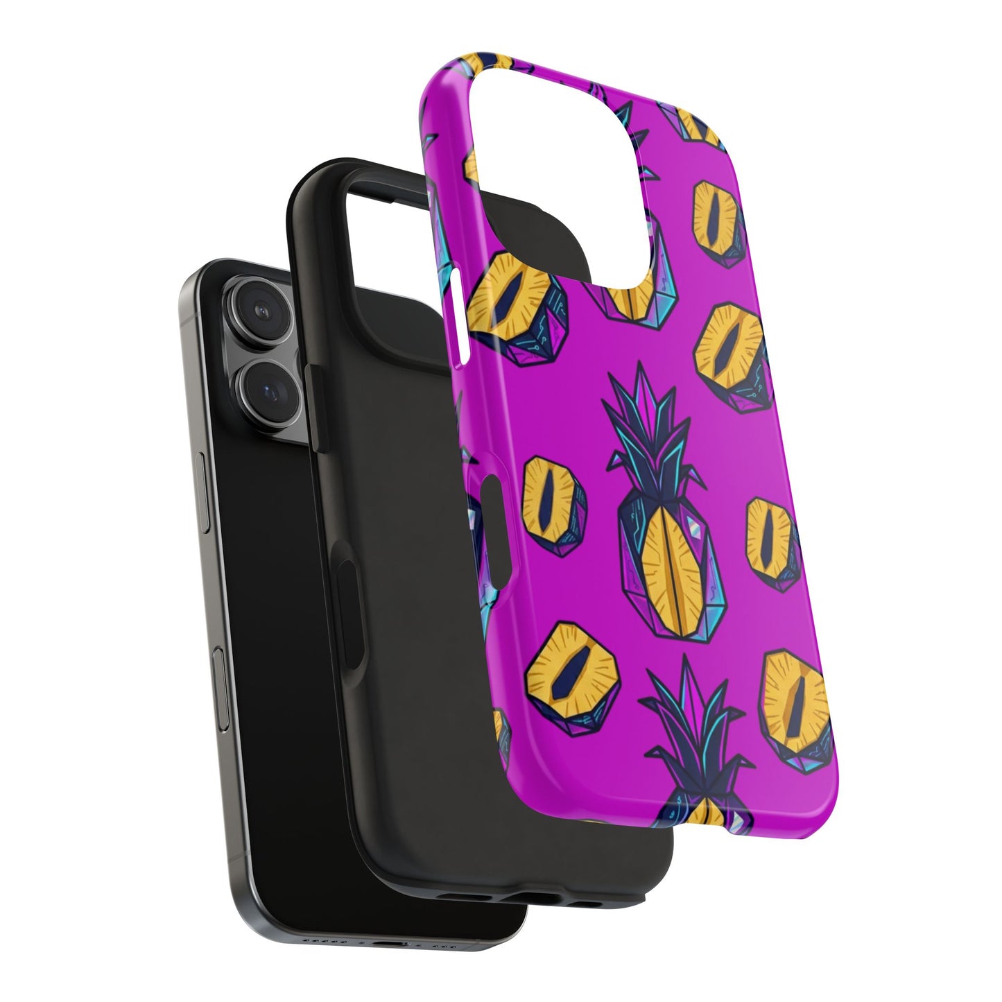 Cyberpunk Origami Pineapple iPhone Case