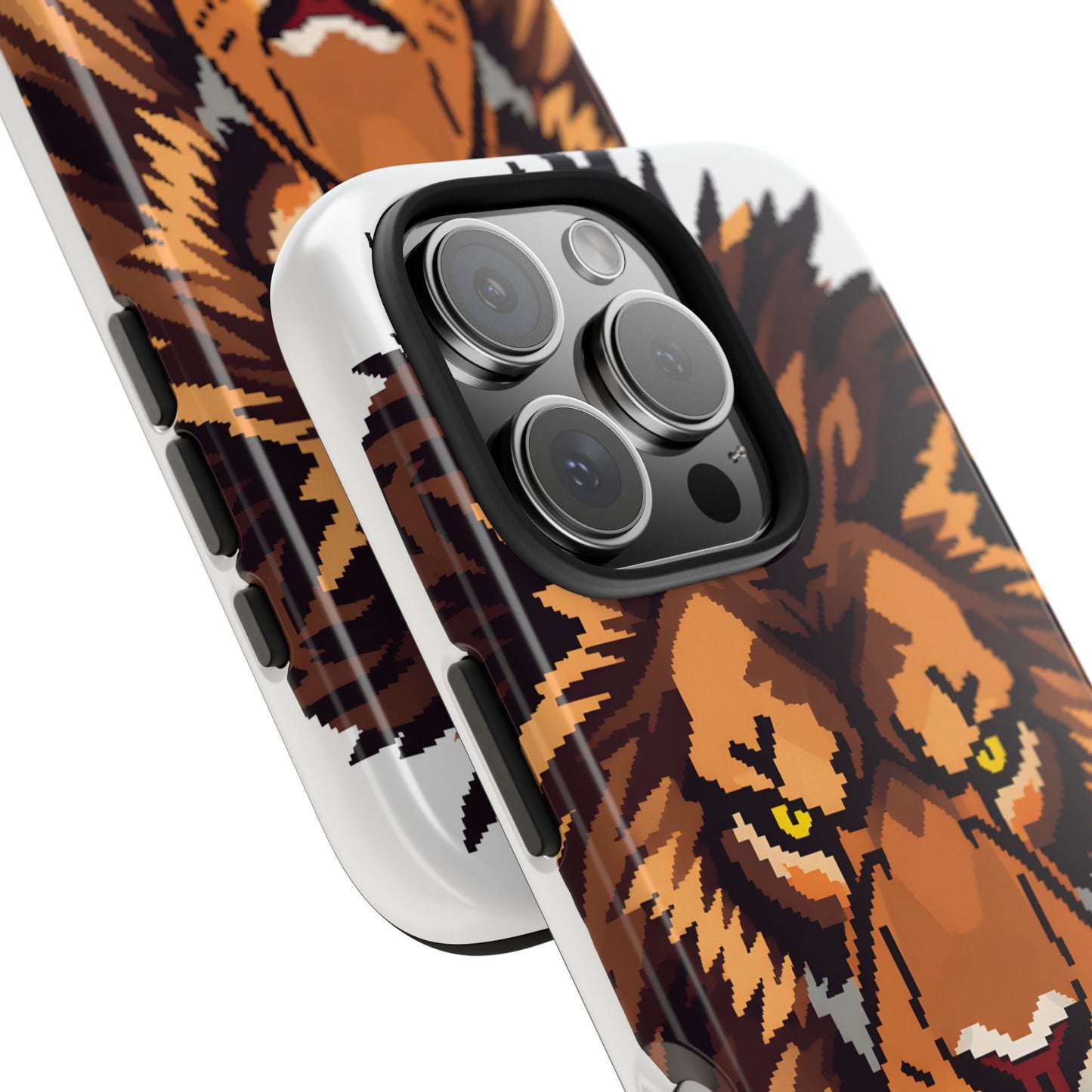 Fierce Pixelated Lion Tough Phone Case - Durable Design for Animal Lovers - for iPhone