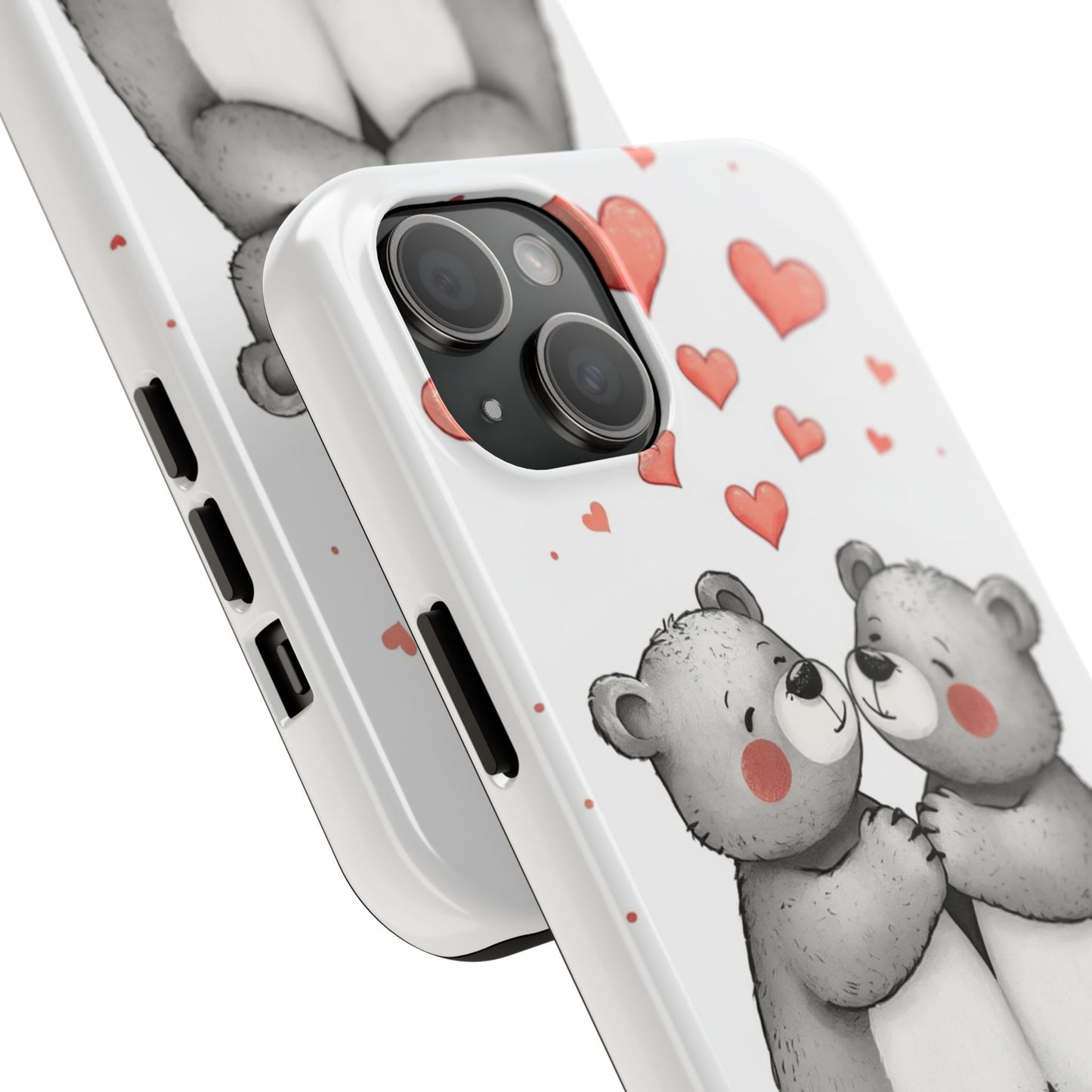 Cute Bear Love Tough Phone Case - Perfect for Valentine's Day & Couples