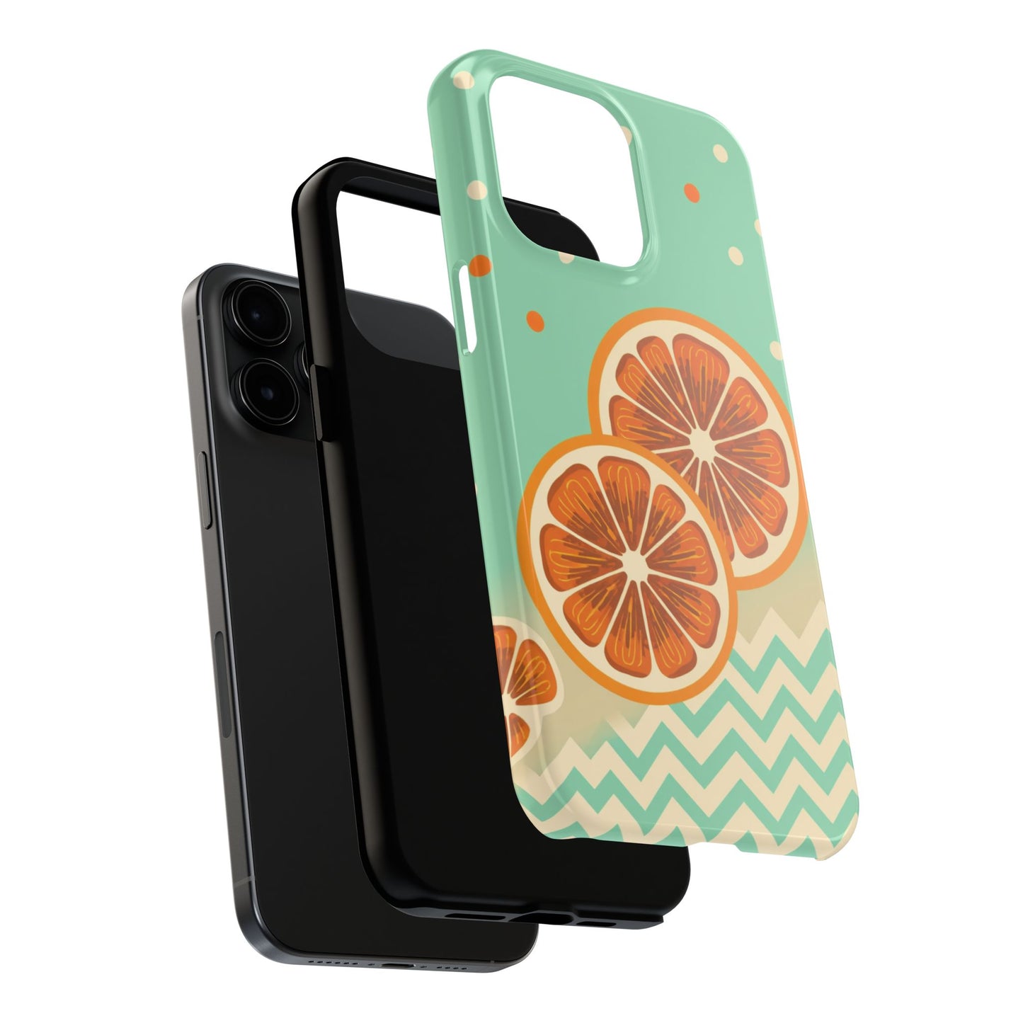 Citrus Vibe Tough Phone Case - Fun Orange Slice Design