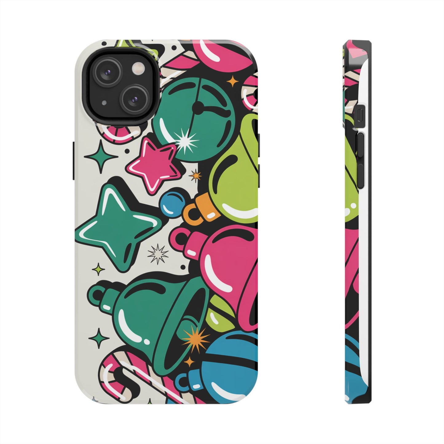 Retro 90's Colorful Bell Pattern Tough Phone Case for iPhones