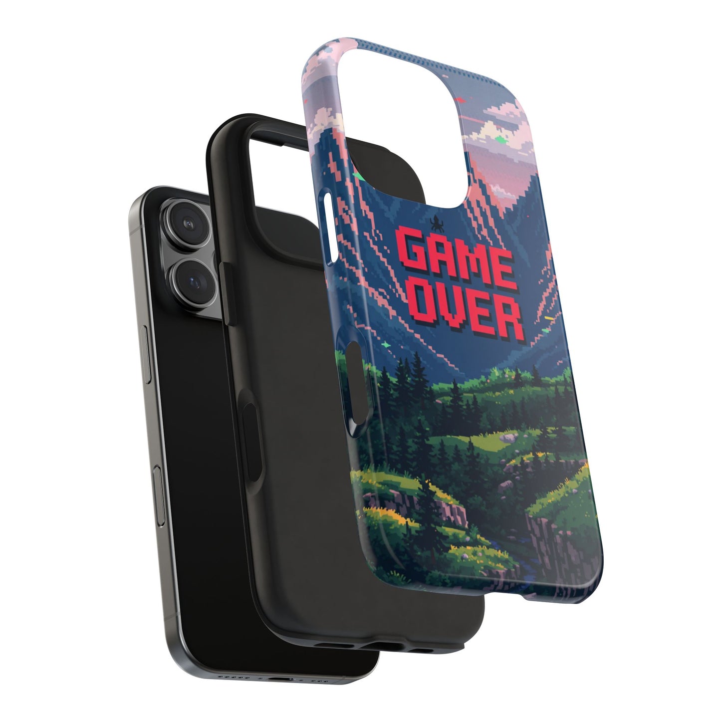 Pixel Art Tough Phone Case - 'Game Over' Design for Gamers