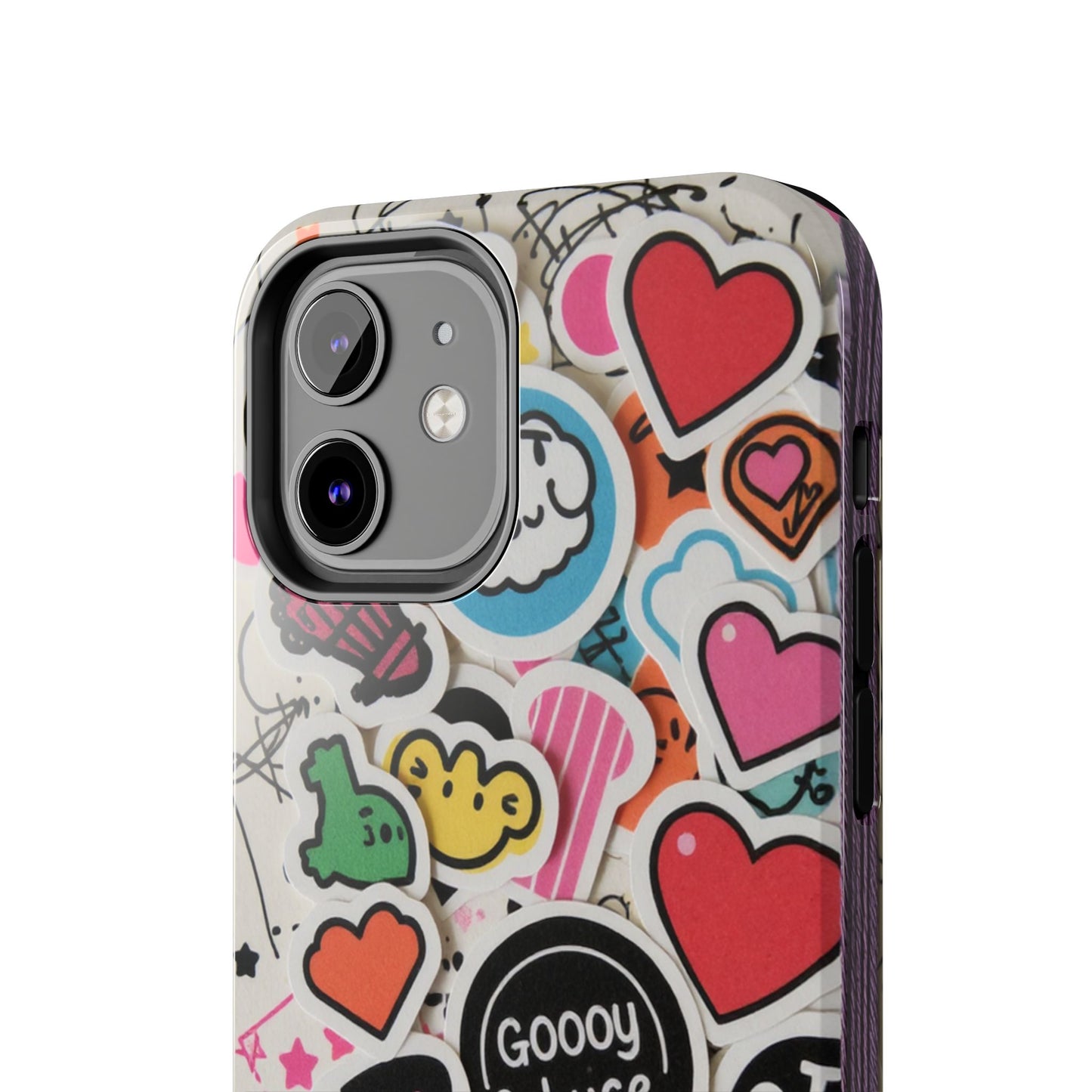Colorful Stickers Phone Case - Fun & Trendy Tough Phone Cases