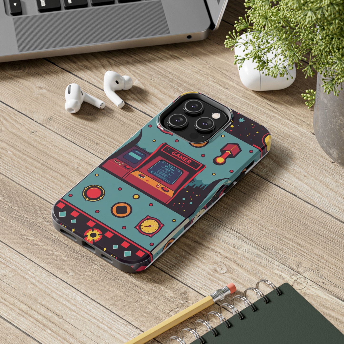 Retro Gamer Tough Phone Case - Vibrant Arcade Design for Gaming Enthusiasts - for iPhone