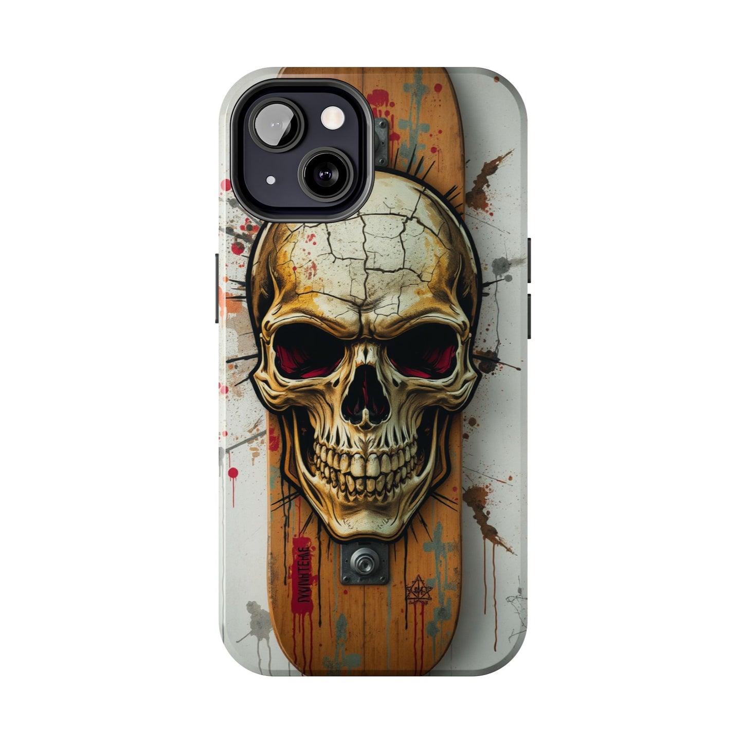 Edgy Skull Tough Phone Case - Durable Protection for Skateboard Enthusiasts