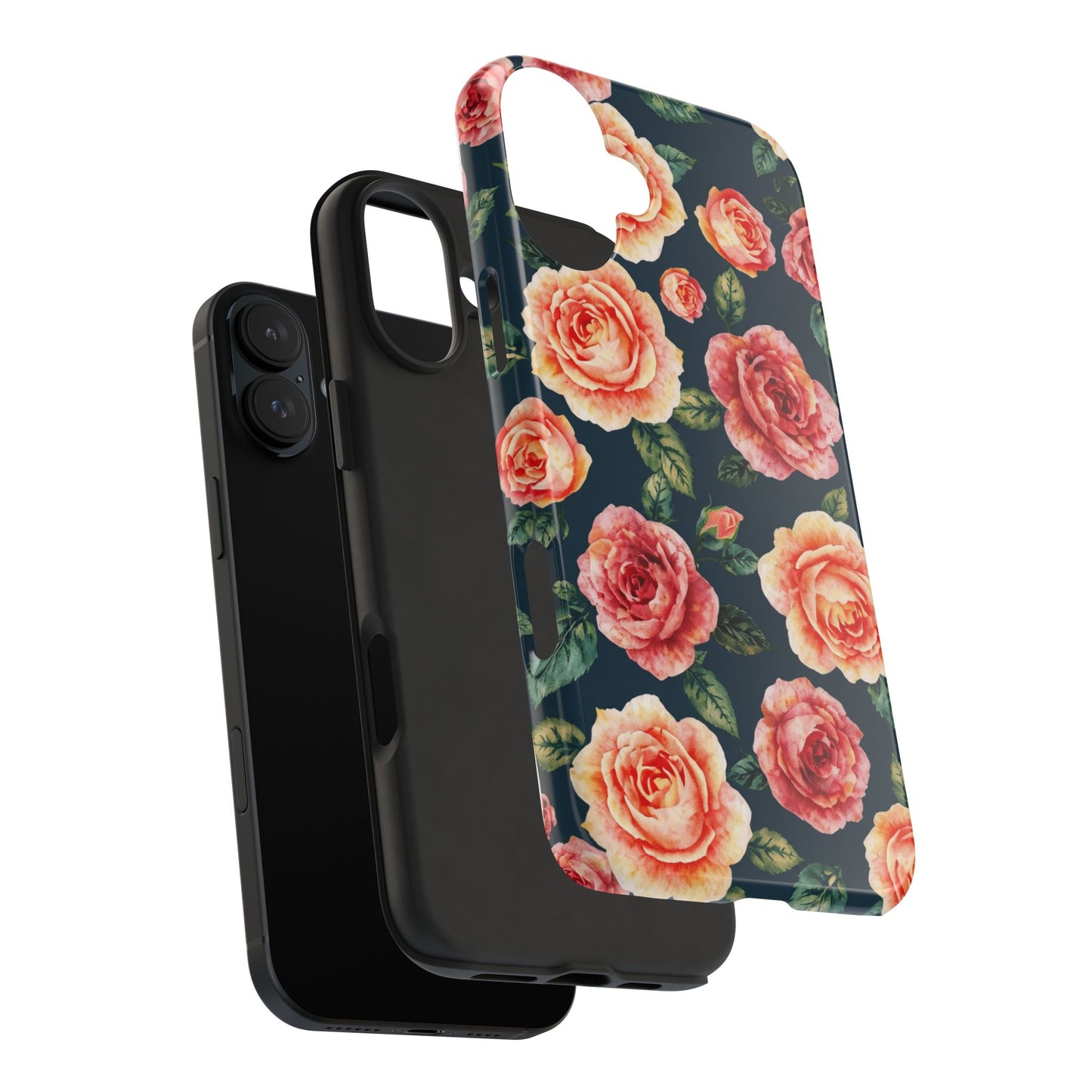 Floral Tough Phone Cases - Durable & Stylish New Age Rose Design - for iPhone