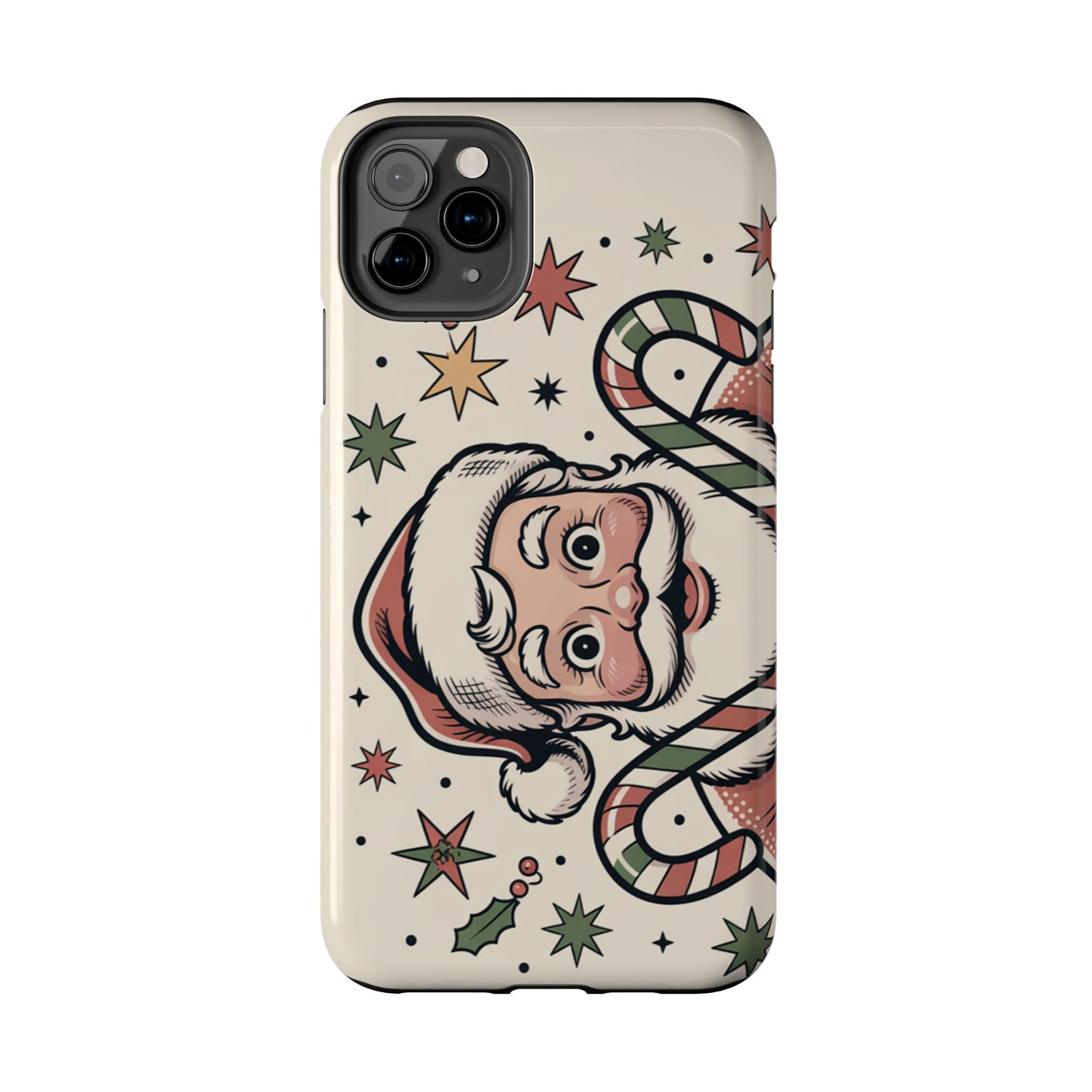 Retro Santa Tough Phone Case - Festive Holiday Design