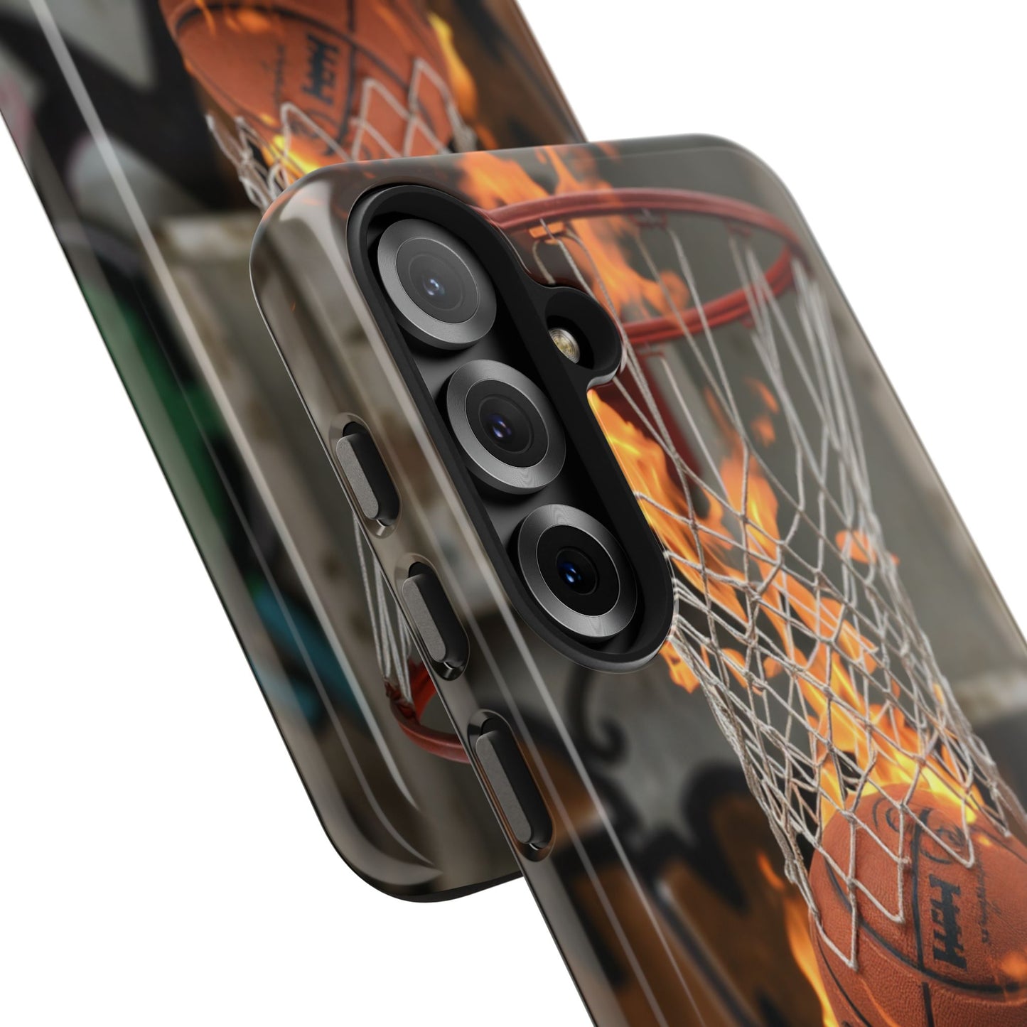Fire Basketball Tough Phone Case - Durable Sporty Design for Athletes & Fans