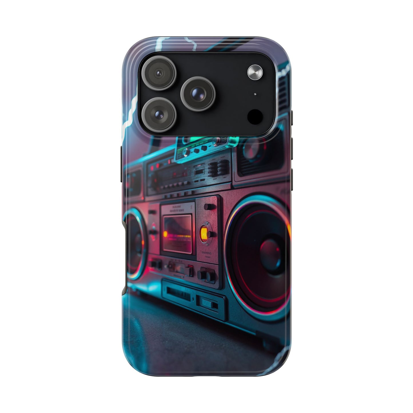Retro Boombox Tough Phone Case – Vibrant Protection for Music Lovers