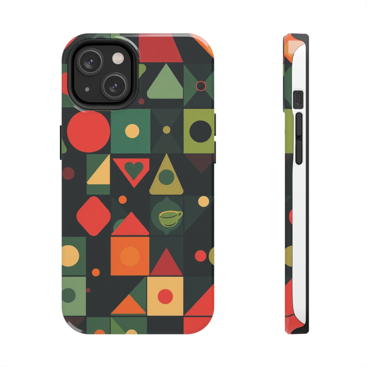 Vibrant Geometric Tough Phone Cases – Stylish Protection for Trendsetters - for iPhone