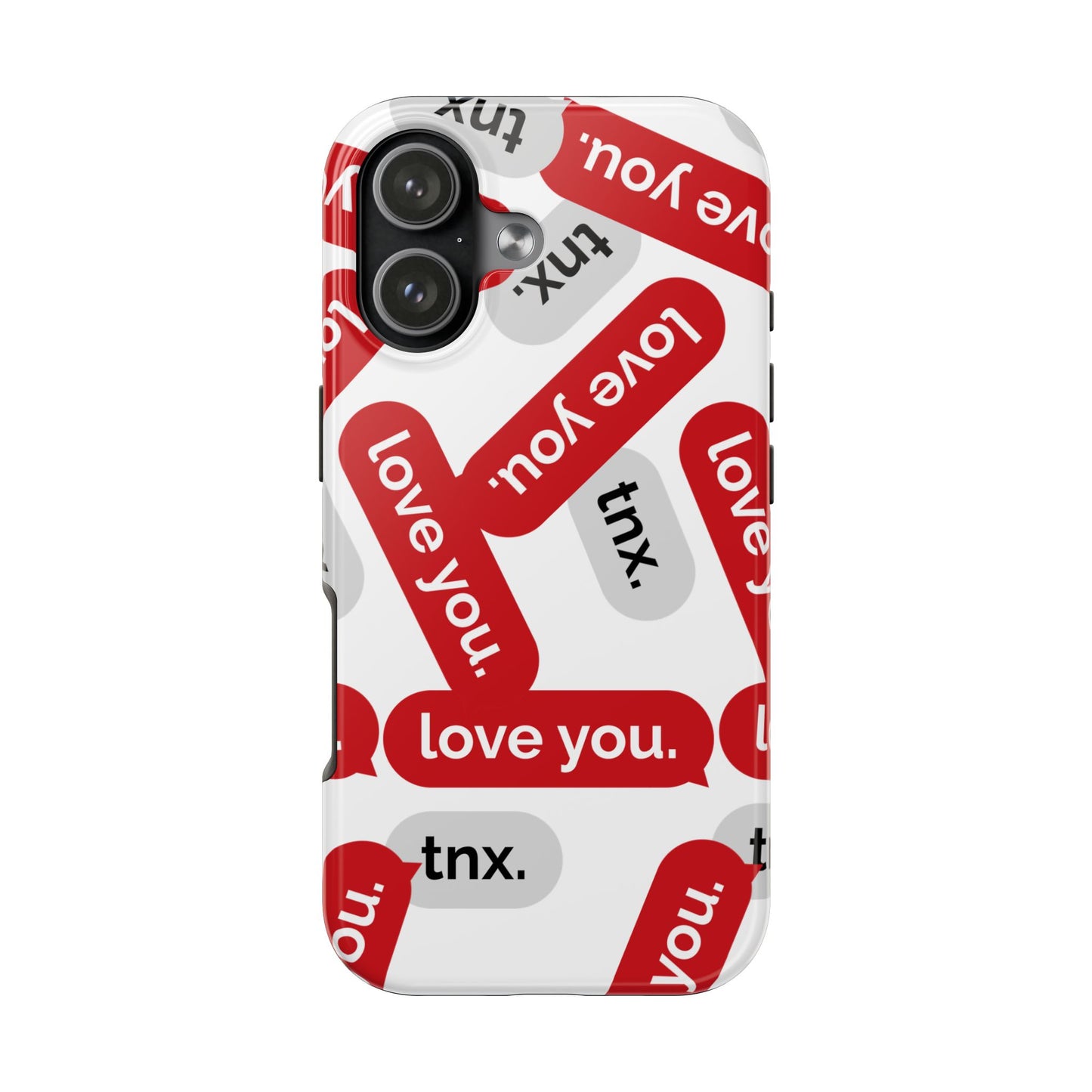 Love You&Tnx Tough Phone Case - Stylish and Protective for iPhone