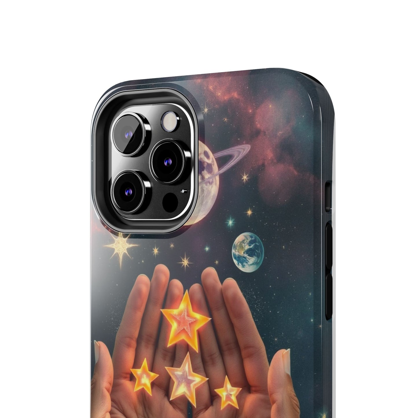Galaxy Hands Tough Phone Case - Celestial Design for Star Lovers