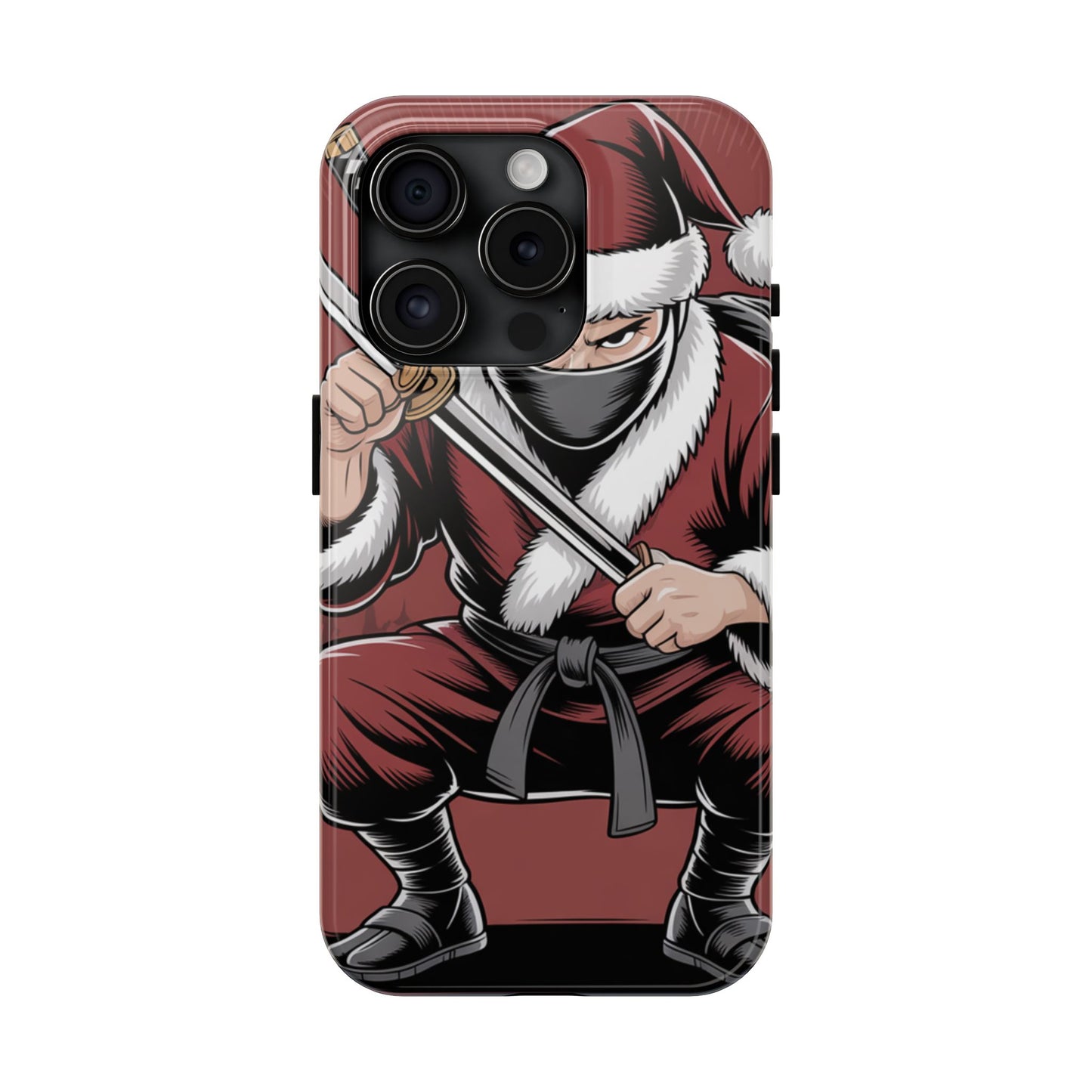 Ninja Santa Tough Phone Case | Durable Holiday Phone Cover for iPhone