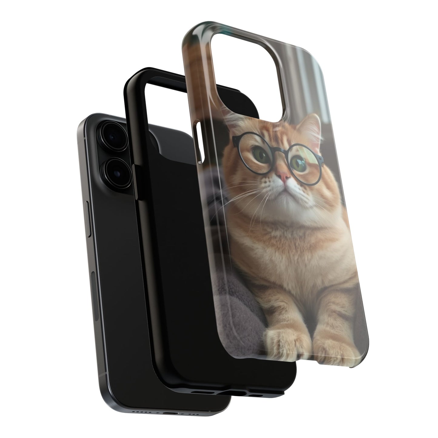 Cute Cat Glasses Tough Phone Case - Fun & Stylish Protection for Cat Lovers