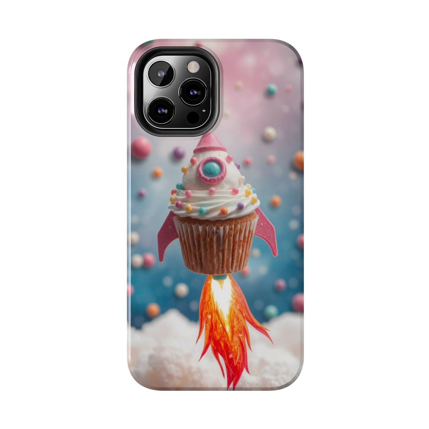 Whimsical Rocket Cupcake Phone Case - Fun Protective Case for Kids and Teens