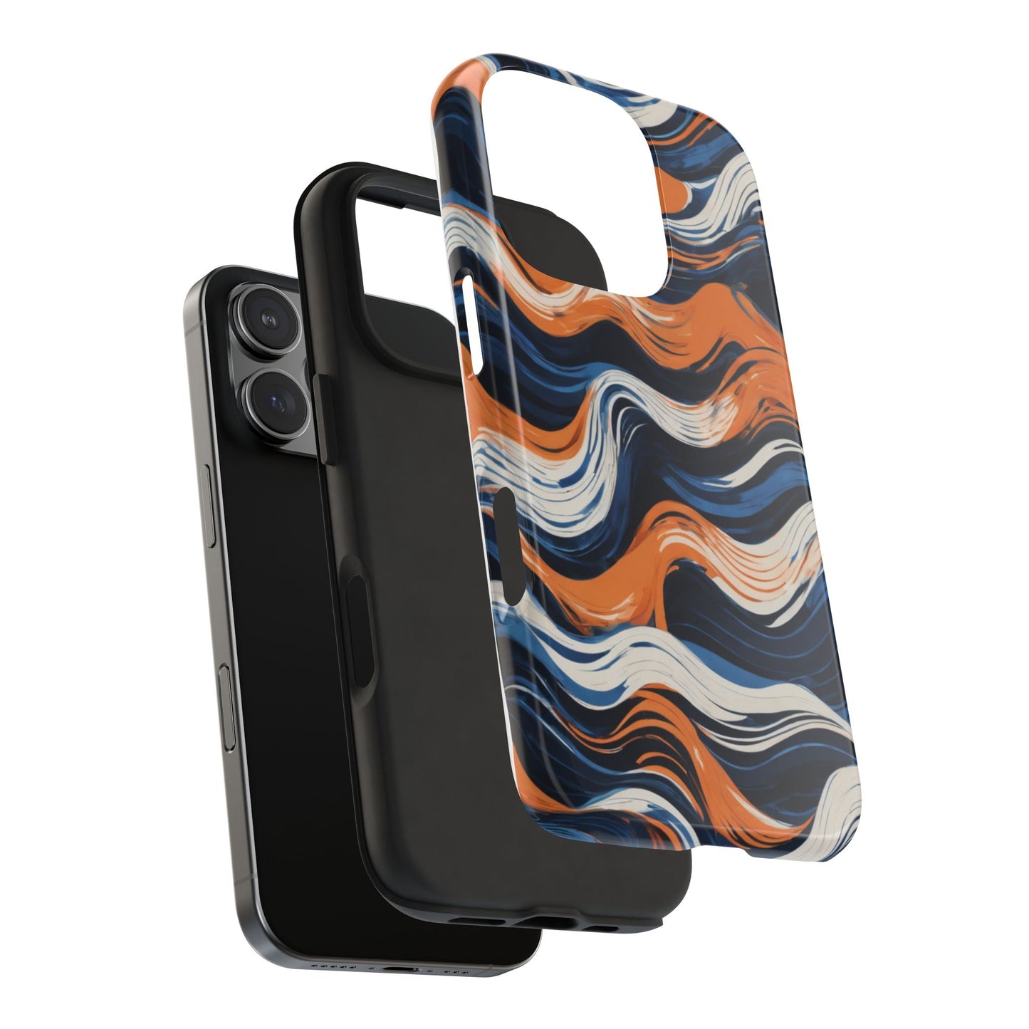 Wave Pattern Tough Phone Case - Stylish and Durable for Modern Lifestyle - for iPhone