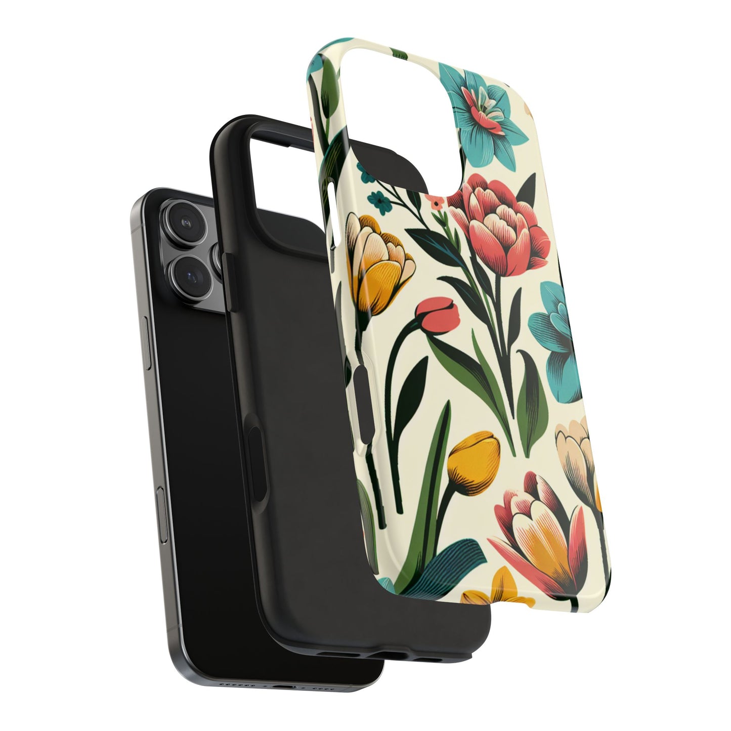 Floral Tough Phone Case - Vibrant Flower Design for Stylish Protection - for iPhone