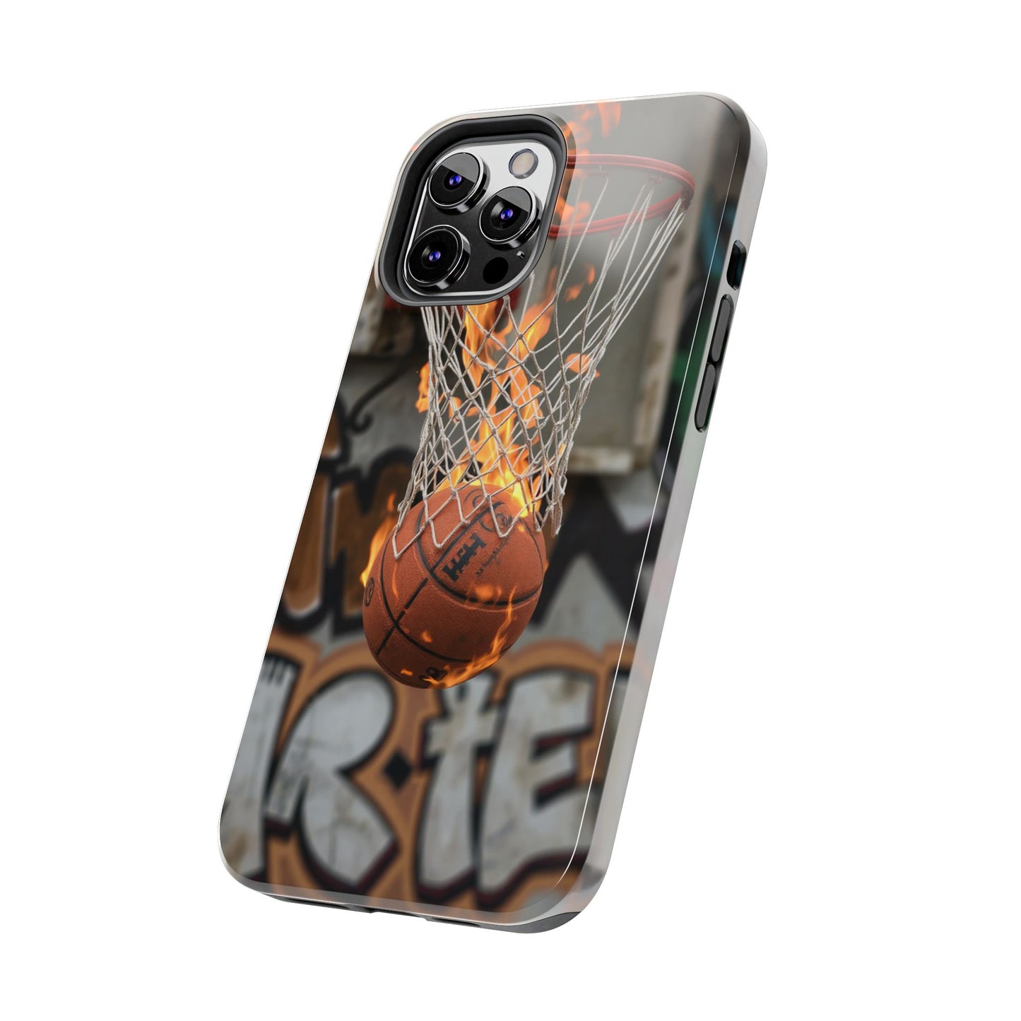 Fire Basketball Tough Phone Case - Durable Sporty Design for Athletes & Fans