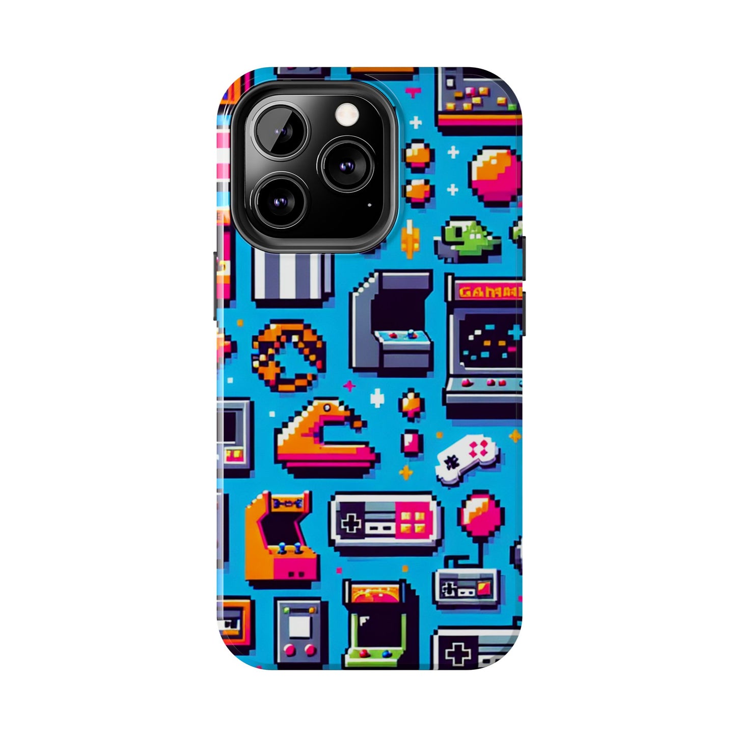 Retro Gaming Tough Phone Case - Pixel Art Design for Gamers - for iPhone
