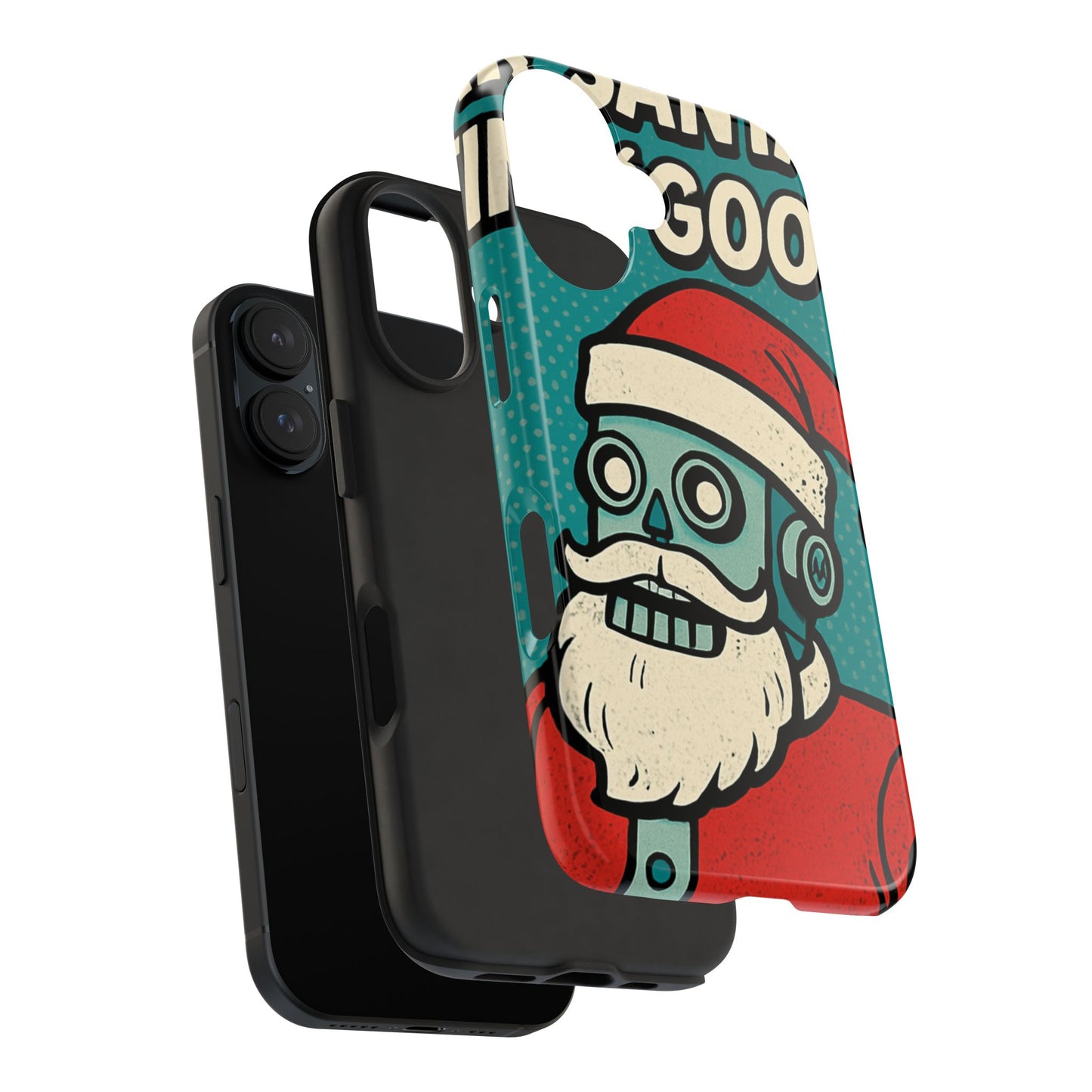 Santa Robot Phone Case - Durable Tough Design for Holidays