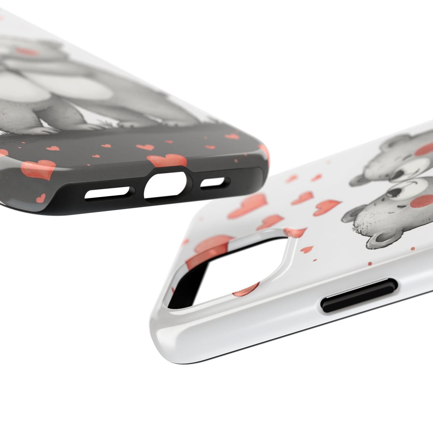 Cute Bear Love Tough Phone Case - Perfect for Valentine's Day & Couples